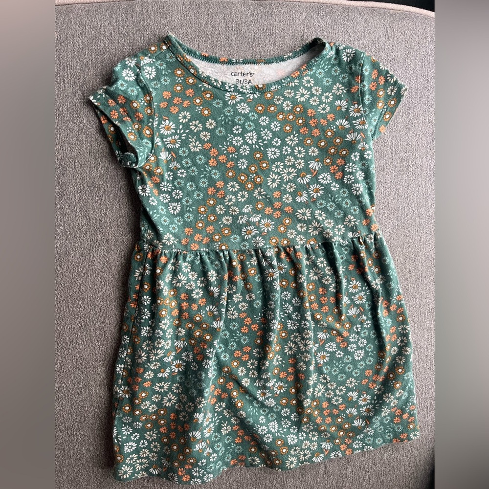 Carter's Green Floral Dress